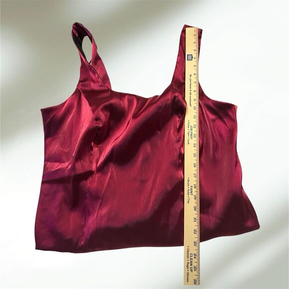 Dressbarn Collection Satin Top 2 Pc Ruby Red Jacket With Shell NEW - Picture 10 of 12